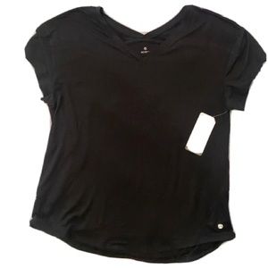 🖤APANA🖤Black Sports V-neck shirt sleeve top. New with tags . Size Medium.